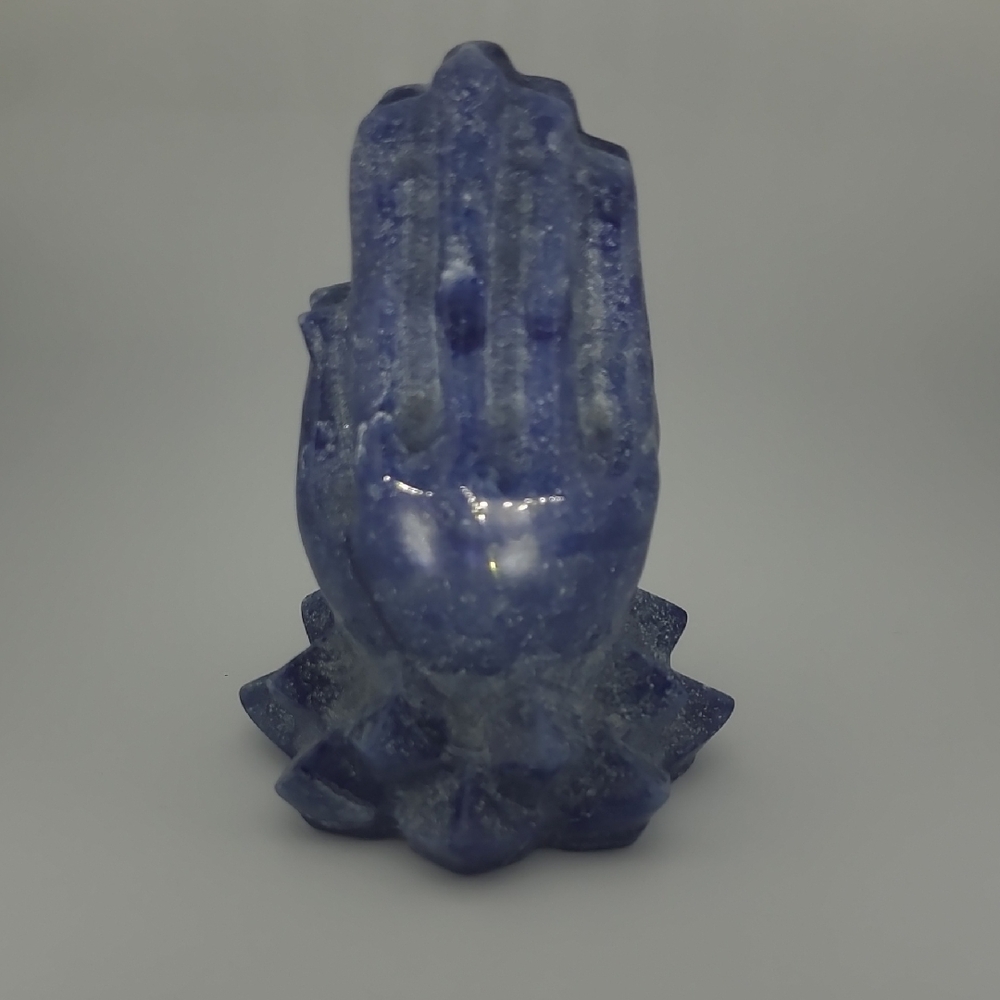 Blue Crystal Hand Sculpture